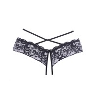 Panty Abierto de Encaje Adore Dare Me Negro