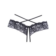 Panty Abierto de Encaje Adore Dare Me Negro