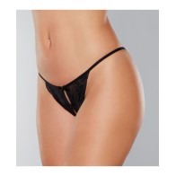 Panty de Encaje con Dobles Lazos Adore Secrets - Negro