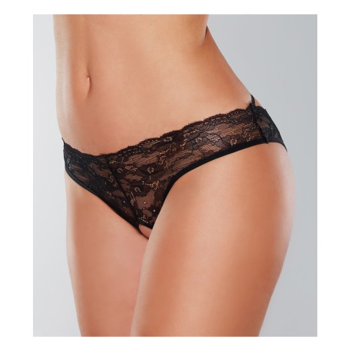 Panty Abierto de Encaje Adore Crush Negro