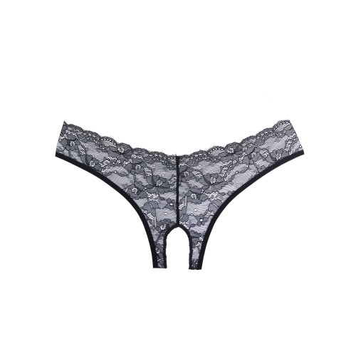 Panty Abierto de Encaje Adore Crush Negro