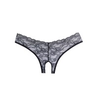 Panty Abierto de Encaje Adore Crush Negro