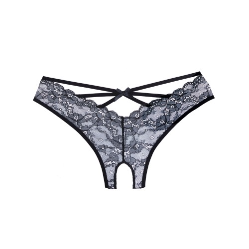 Adore Crush Lace Open Panty Black