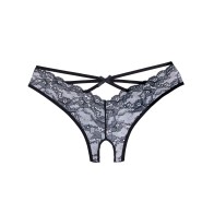 Panty Abierto de Encaje Adore Crush Negro