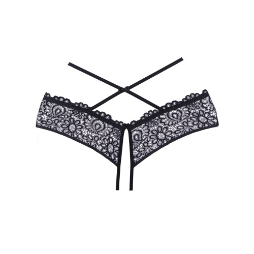 Adore Crayzee Open Panty - Black