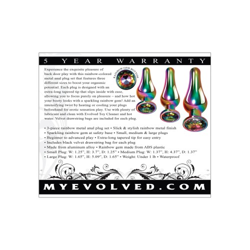 Evolved Rainbow Metal Plug Set