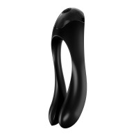 Satisfyer Candy Cane Finger Vibrator Black - Versatile Pleasure