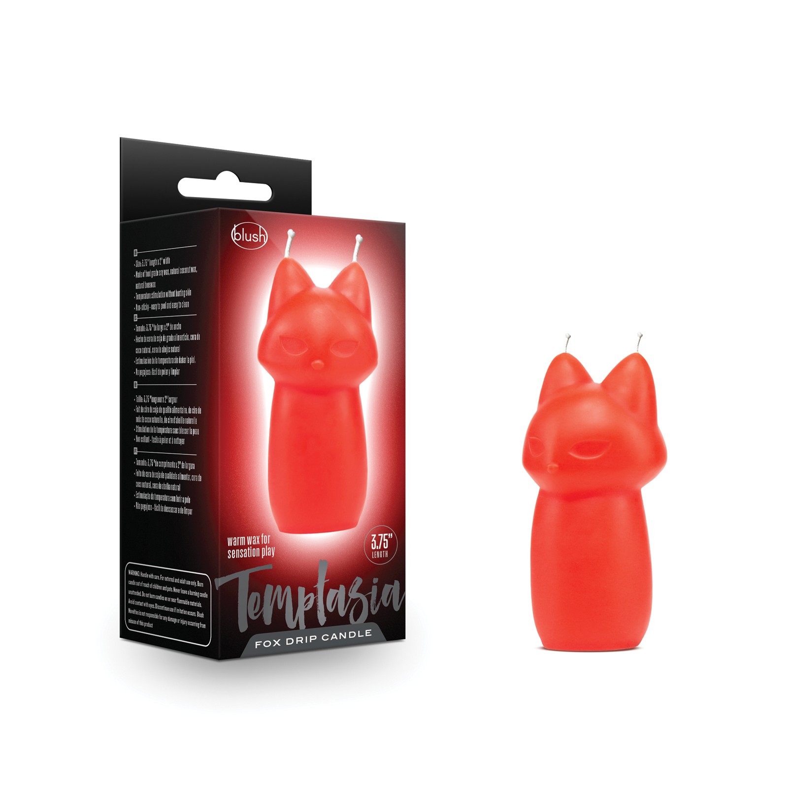 Blush Temptasia Fox Drip Candle - Red