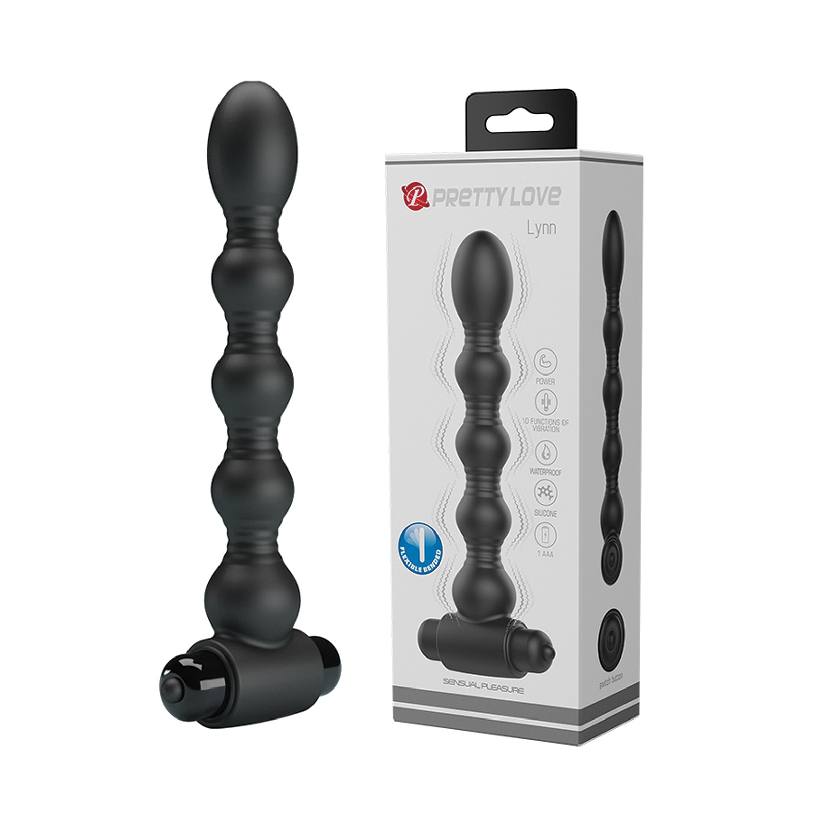 Pretty Love Lynn Vibrating Beads Black - Anal Toys