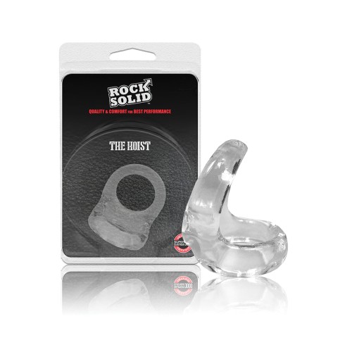 Rock Solid The Hoist Dual Cock Ring - Clear