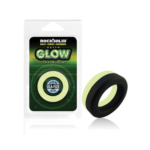 Rock Solid Glow in the Dark Big O Ring Black Green - Exciting Pleasure