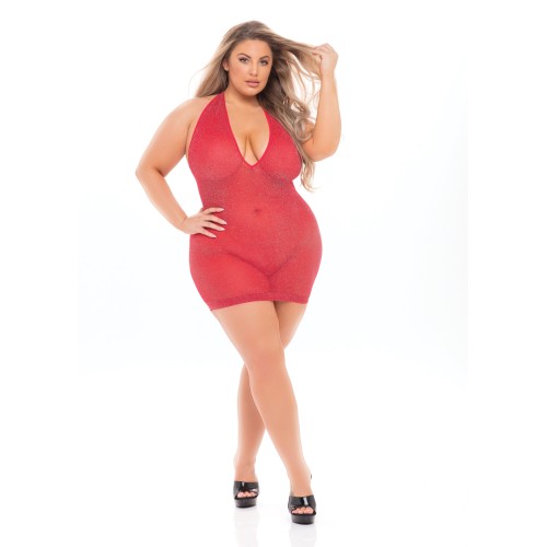 Pink Lipstick Love Bite Halter Dress Red QN