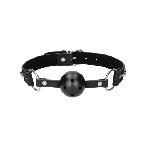 Shots Ouch Breathable Diamond Ball Gag Black