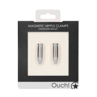 Shots Ouch Magnetic Nipple Clamps - Silver