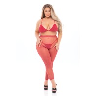 Pink Lipstick Tall Order Bra Top & Leggings - Stylish Outfit