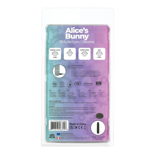 Reloj Vibrador Recargable de Conejito de Alice - 10 Funciones Morado