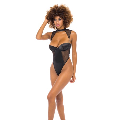 Body Josephine de Pierna Alta Arnés Removible Negro XL