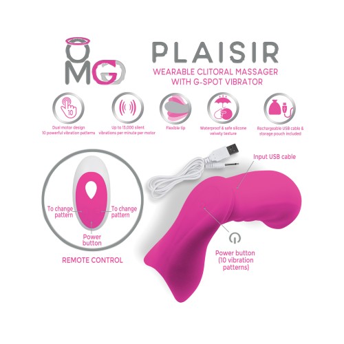 Masajeador Clitoriano Wearable OMG Plaisir - Rosa