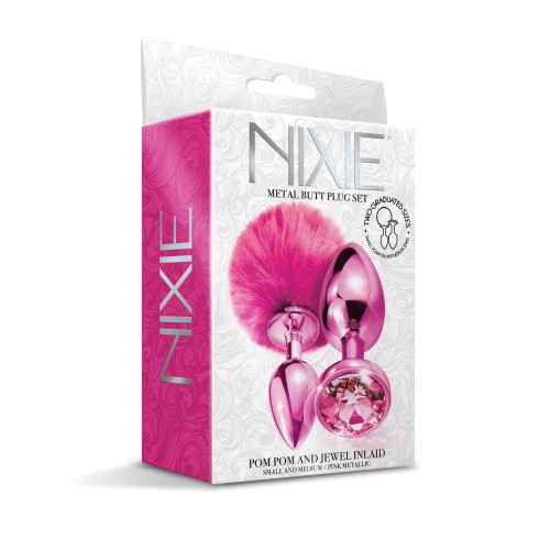 Set de Plug Anal de Metal Nixie Rosa Metálico