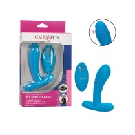 Silicone Pulsing Pleaser with Remote Blue