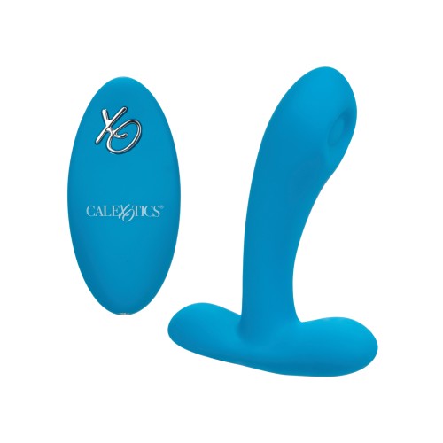 Silicone Pulsing Pleaser with Remote Blue