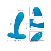 Silicone Pulsing Pleaser with Remote Blue