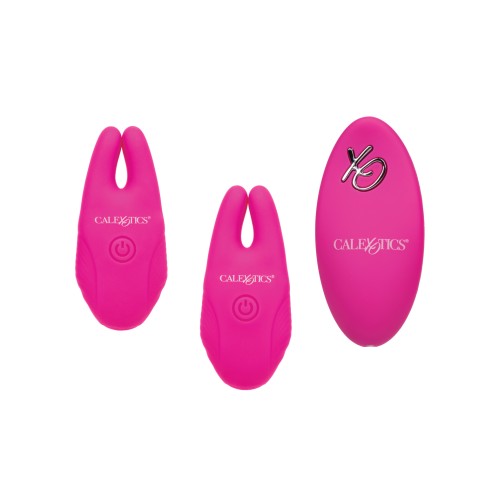 Silicone Nipple Clamps with Remote Control - Pink