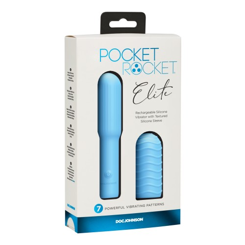 Pocket Rocket Elite Rechargeable with Removable Sleeve - Sky Blue