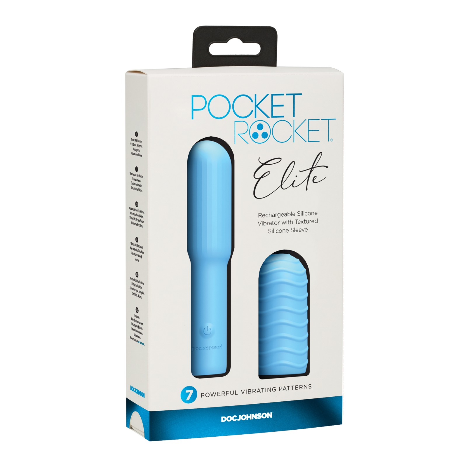 Pocket Rocket Elite Recargable con Manga Removible - Azul Cielo