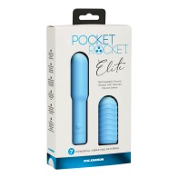 Pocket Rocket Elite Recargable con Manga Removible - Azul Cielo