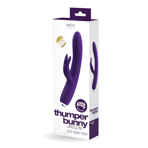 VeDO Thumper Bunny Rechargeable Dual Vibe - Deep Purple