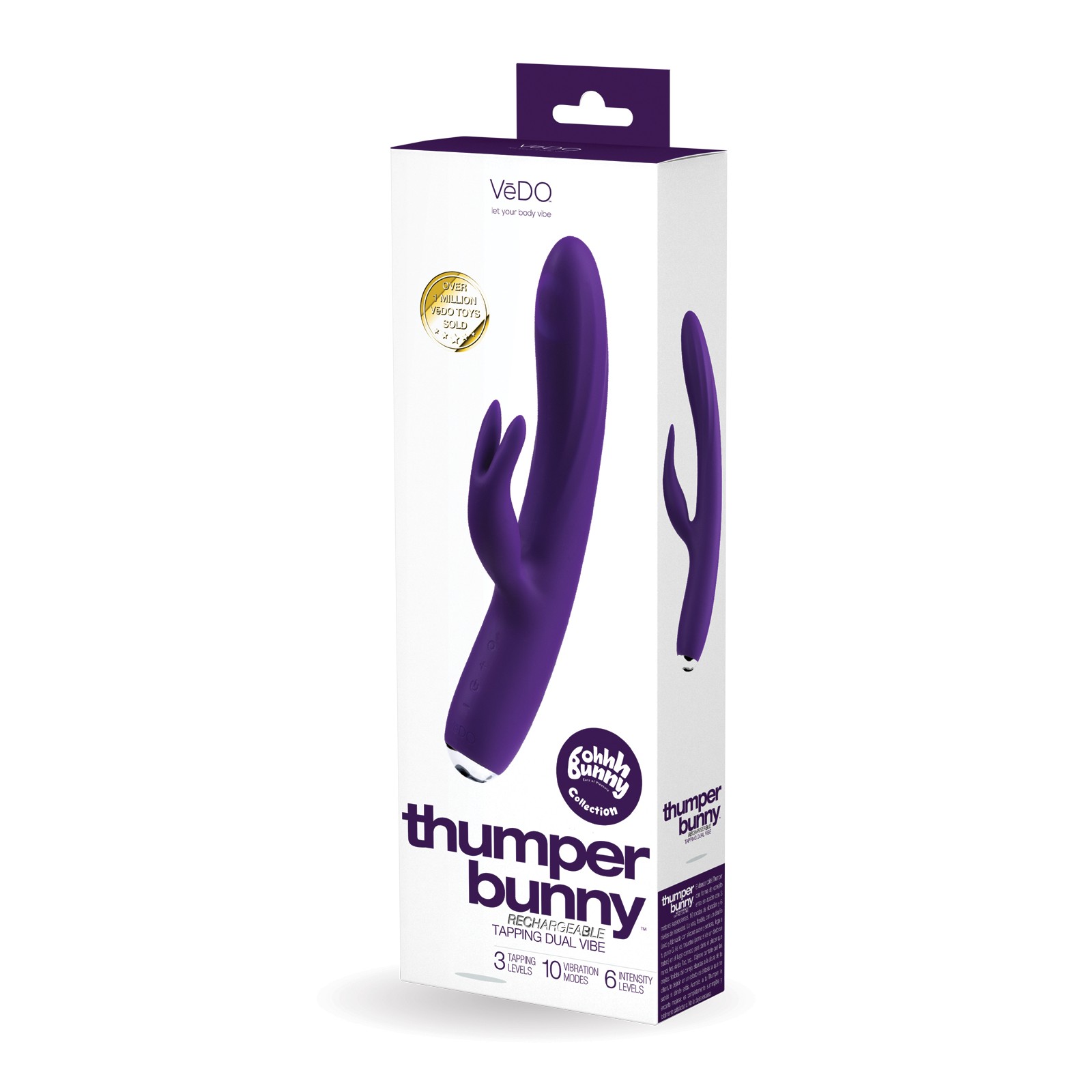 VeDO Thumper Bunny Vibrador Dual Recargable - Púrpura Oscuro