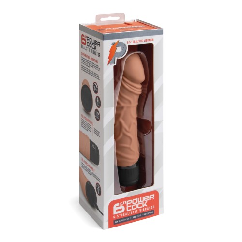 Powercocks 6.5 Inch Realistic Vibrator Mocha