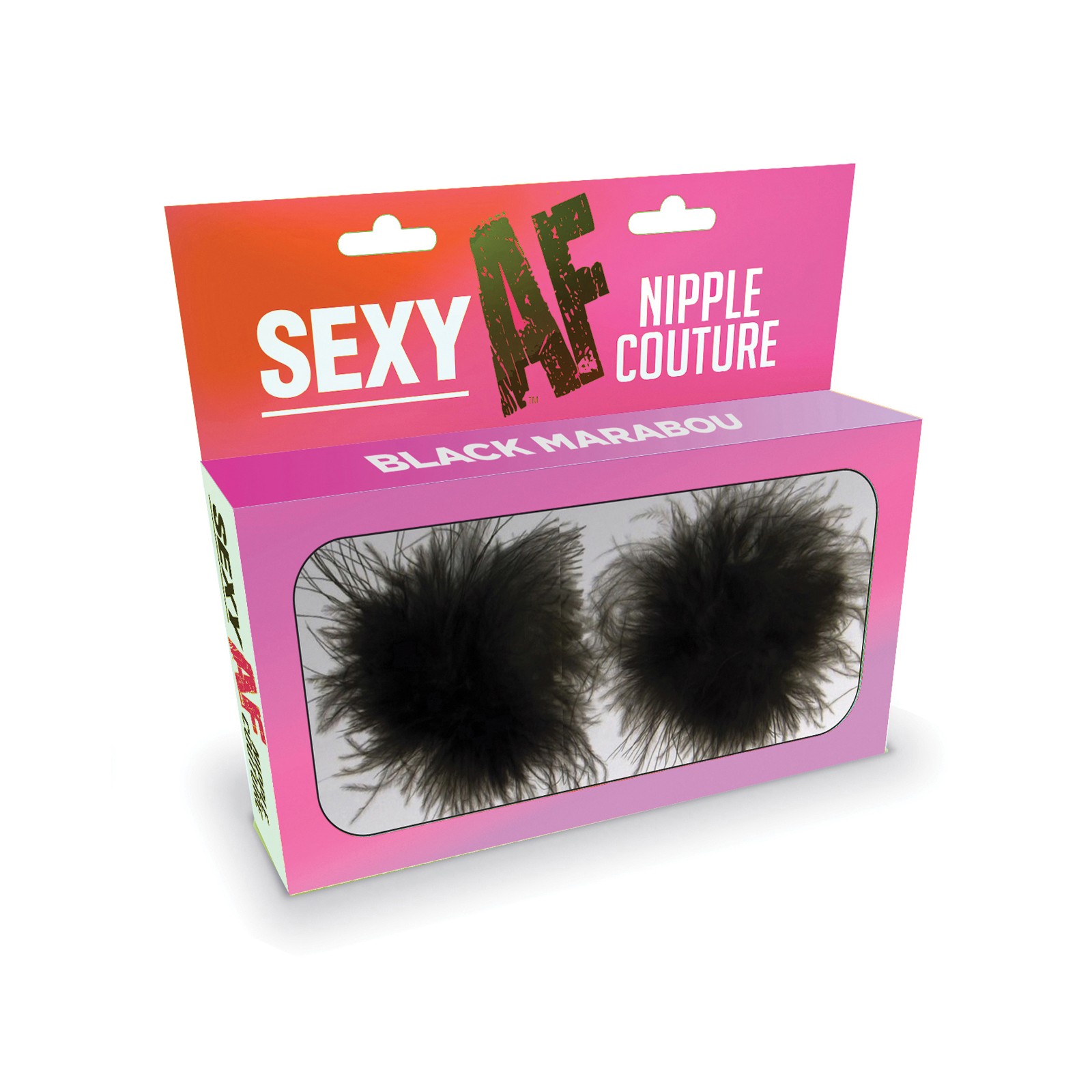 Pastie Marabou Nipple Couture Sexy AF Negro