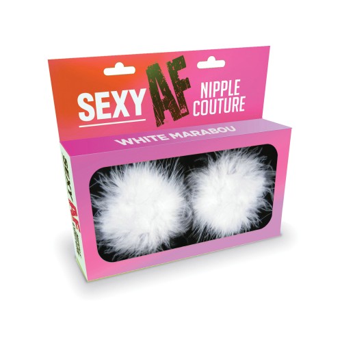 Sexy AF Nipple Pasties Marabou White