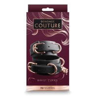 Bondage Couture Wrist Cuffs Black for Sensual Adventures