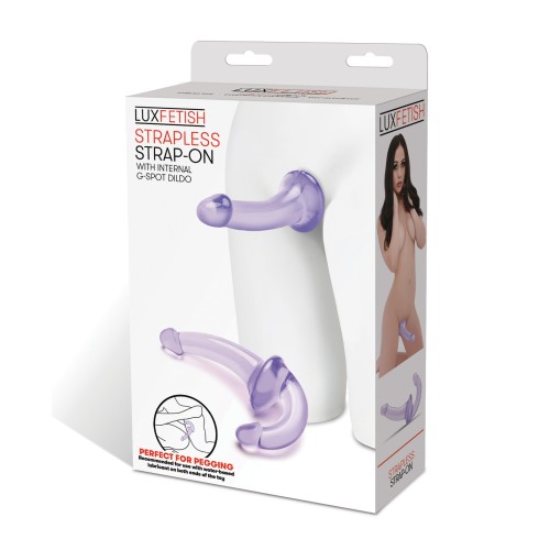 Lux Fetish Strapless Strap On Vibrator Purple