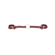 Shots Ouch Halo Handcuff with Connector Burgundy