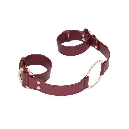 Shots Ouch Halo Handcuff with Connector Burgundy