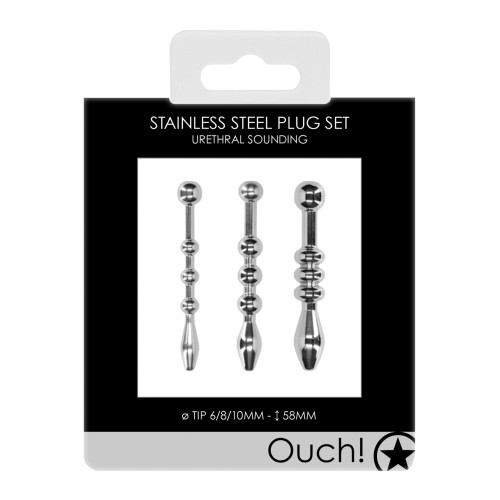 Shots Ouch Urethral Sounding Metal Plug Set 58mm