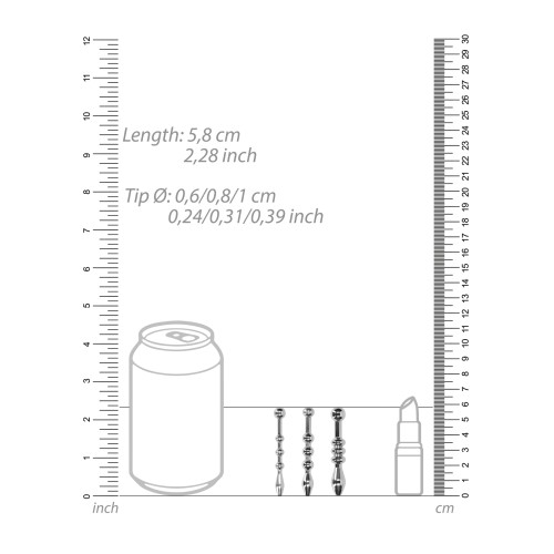 Shots Ouch Urethral Sounding Metal Plug Set 58mm