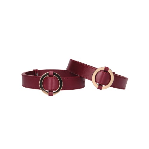 Shots Ouch Halo Thigh Cuffs Burgundy