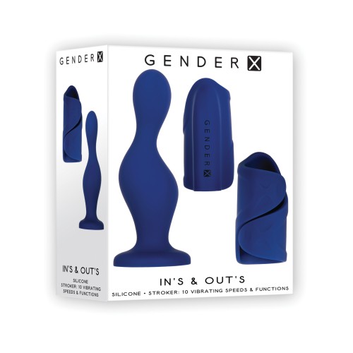 Dildo y Estimulador Gender X Azul