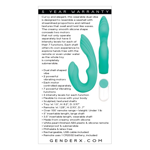 Gender X Strapless Seashell Vibrator - Teal