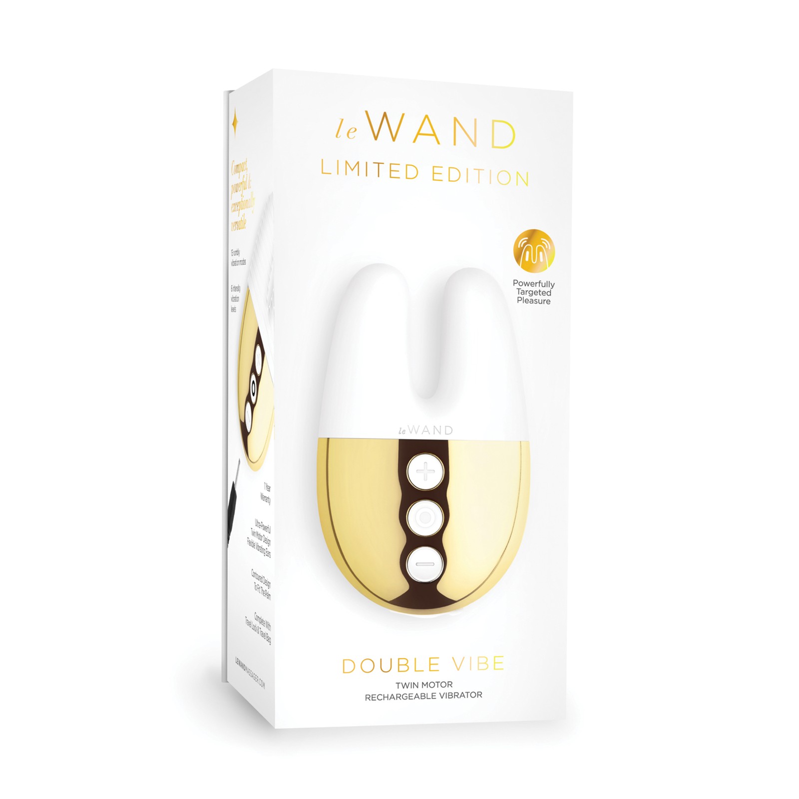 Le Wand Vibrador Doble - Blanco y Dorado