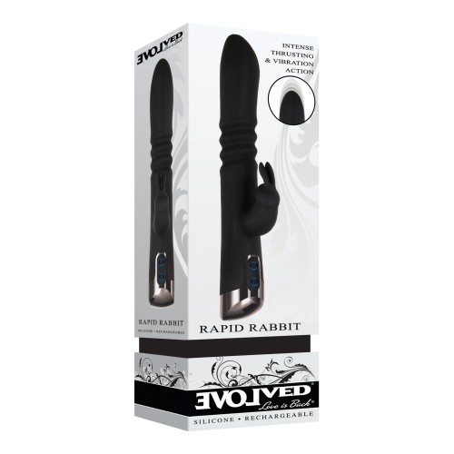 Vibrador Doble Rápido Conejo Evolucionado Negro