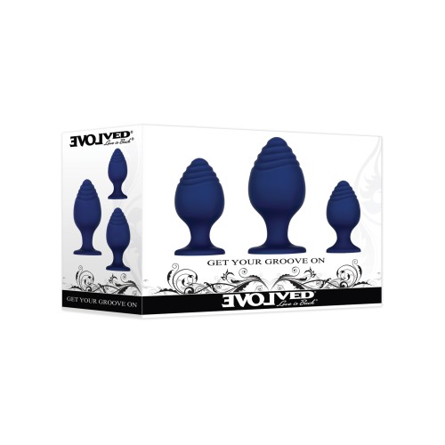 Evolved Get Your Groove on 3 pc Silicone Anal Plug Set