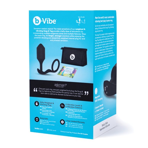 b-Vibe Anillo Vibrador y Plug Anal XL Negro