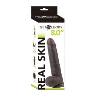 Get Lucky 8.0 Real Skin Vibrator - Dark Brown