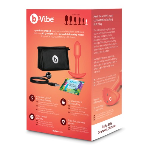 Plug Vibrante Snug b-Vibe Pequeño Naranja